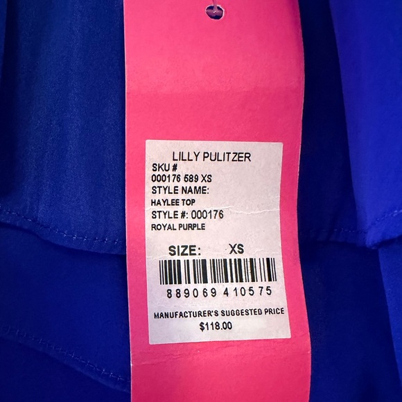 NWT Lilly Pulitzer Haylee Top Royal Purple XS - Picture 3 of 3